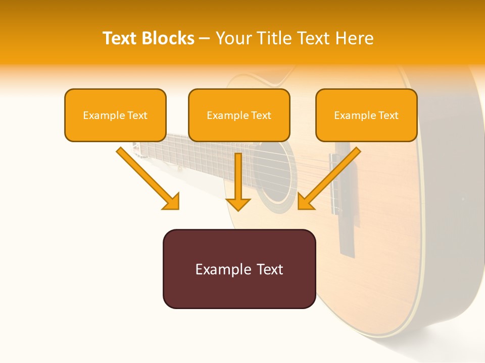 Acoustic Guitar Isolated On The White Background PowerPoint Template