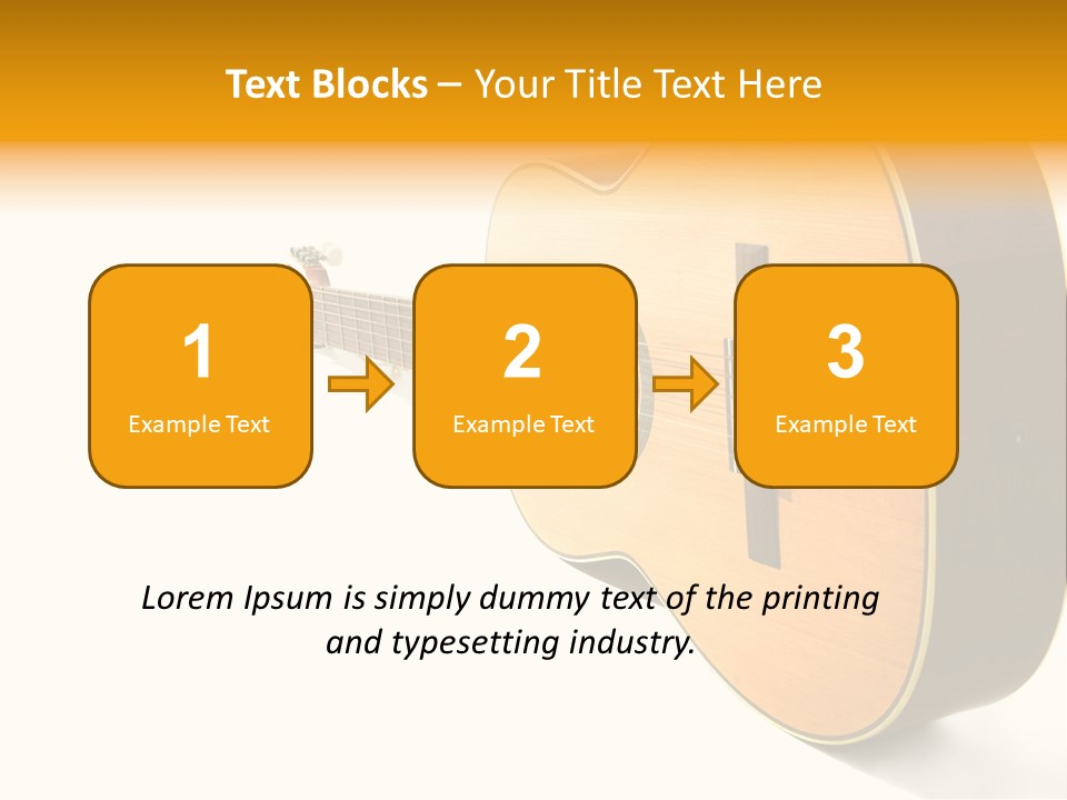 Acoustic Guitar Isolated On The White Background PowerPoint Template