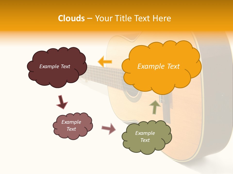 Acoustic Guitar Isolated On The White Background PowerPoint Template