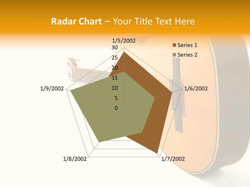 Acoustic Guitar Isolated On The White Background PowerPoint Template