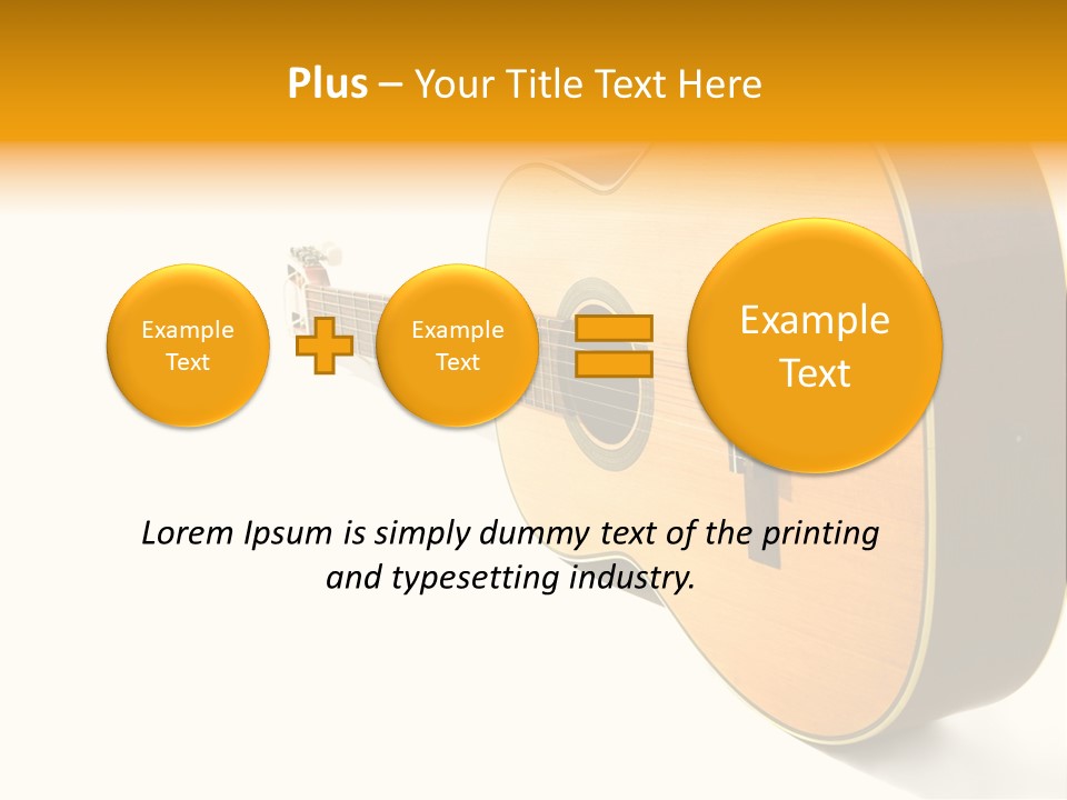 Acoustic Guitar Isolated On The White Background PowerPoint Template