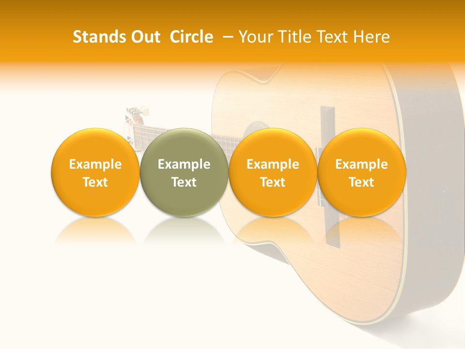 Acoustic Guitar Isolated On The White Background PowerPoint Template