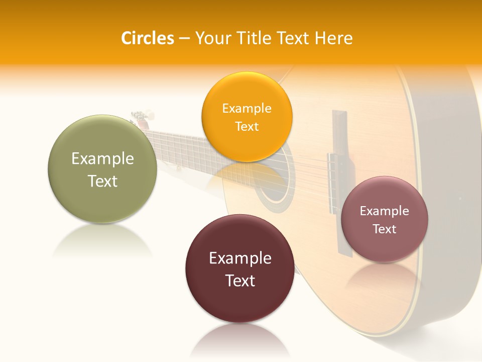 Acoustic Guitar Isolated On The White Background PowerPoint Template