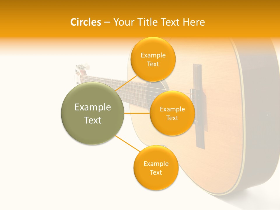 Acoustic Guitar Isolated On The White Background PowerPoint Template