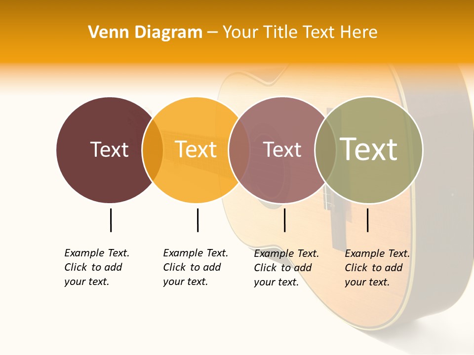 Acoustic Guitar Isolated On The White Background PowerPoint Template