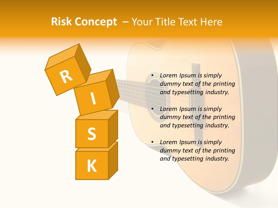 Acoustic Guitar Isolated On The White Background PowerPoint Template