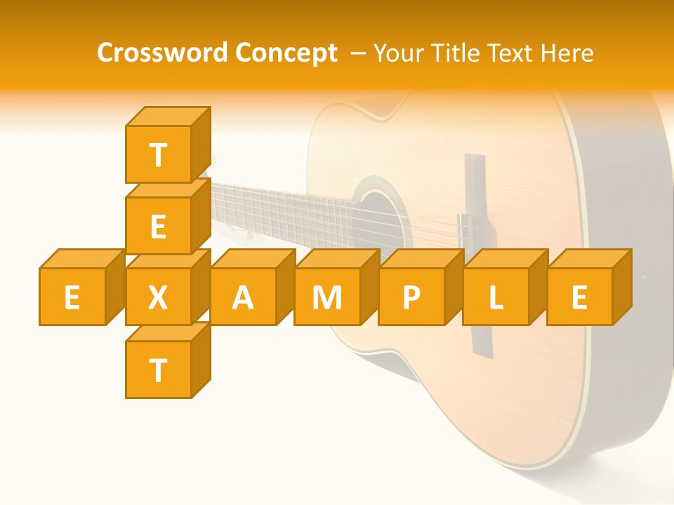 Acoustic Guitar Isolated On The White Background PowerPoint Template