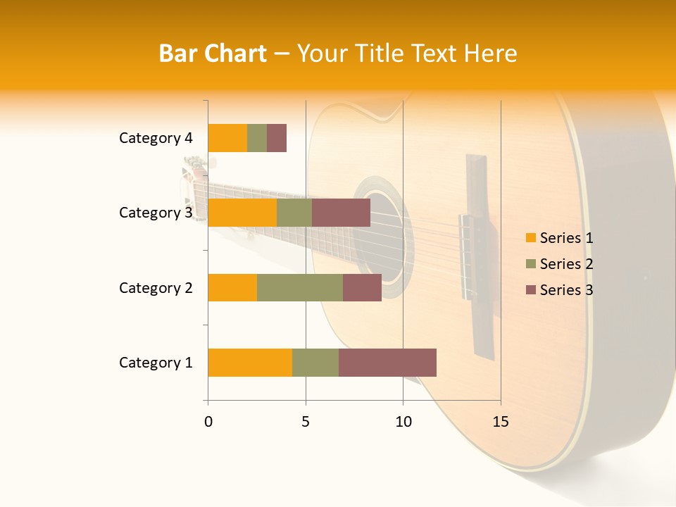 Acoustic Guitar Isolated On The White Background PowerPoint Template