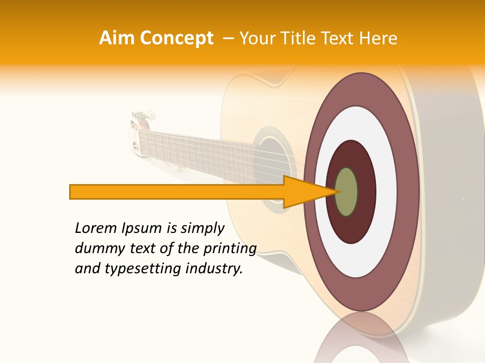 Acoustic Guitar Isolated On The White Background PowerPoint Template