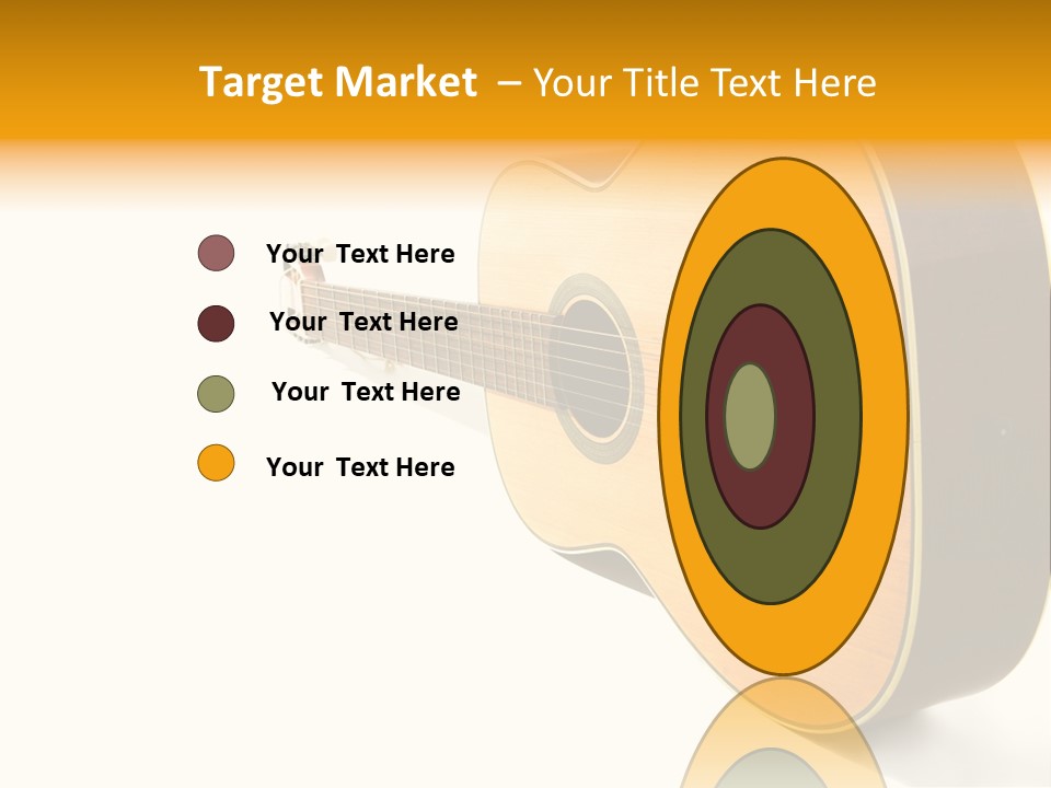 Acoustic Guitar Isolated On The White Background PowerPoint Template