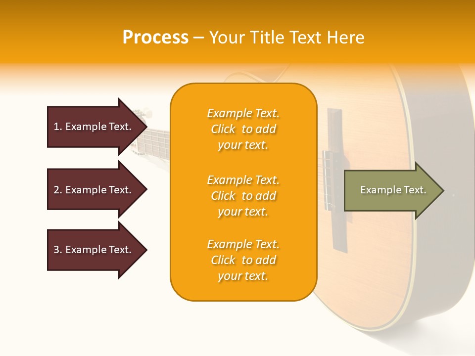 Acoustic Guitar Isolated On The White Background PowerPoint Template