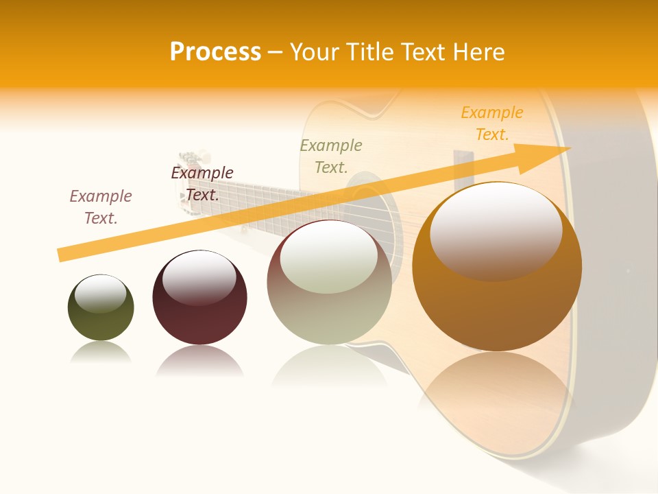 Acoustic Guitar Isolated On The White Background PowerPoint Template