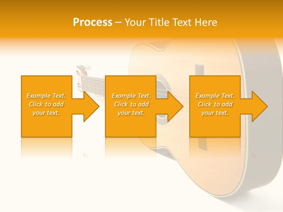 Acoustic Guitar Isolated On The White Background PowerPoint Template
