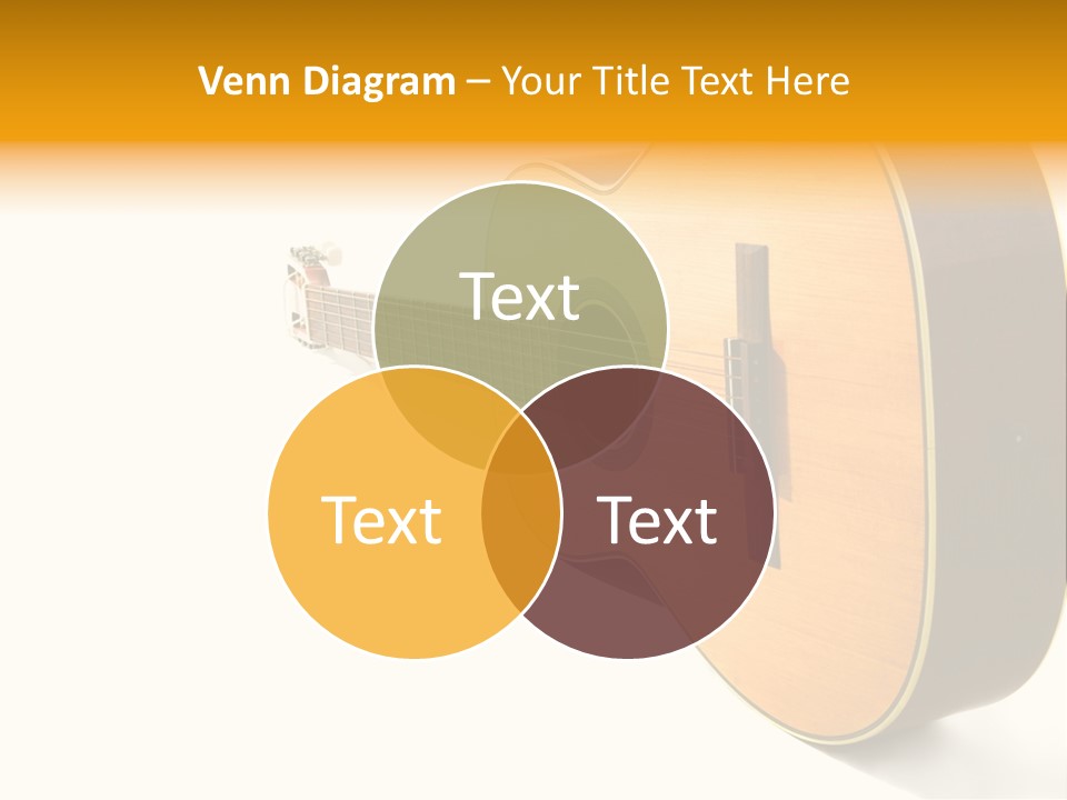 Acoustic Guitar Isolated On The White Background PowerPoint Template