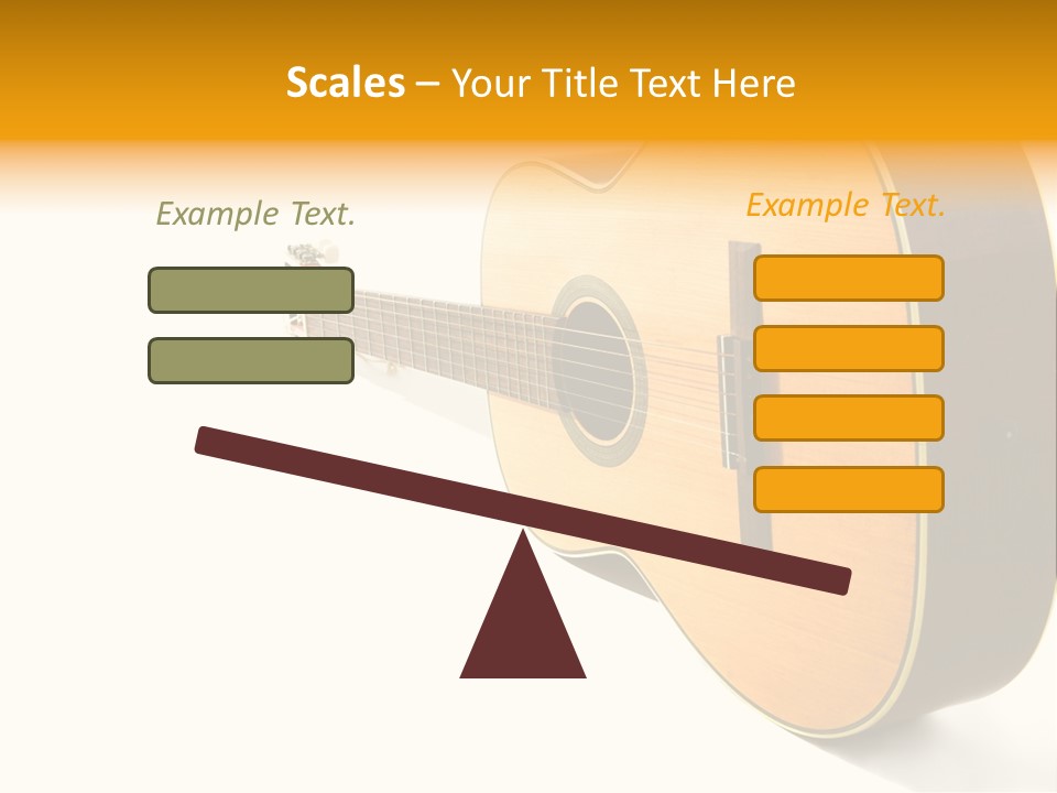 Acoustic Guitar Isolated On The White Background PowerPoint Template