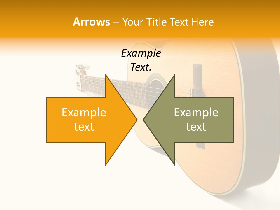 Acoustic Guitar Isolated On The White Background PowerPoint Template