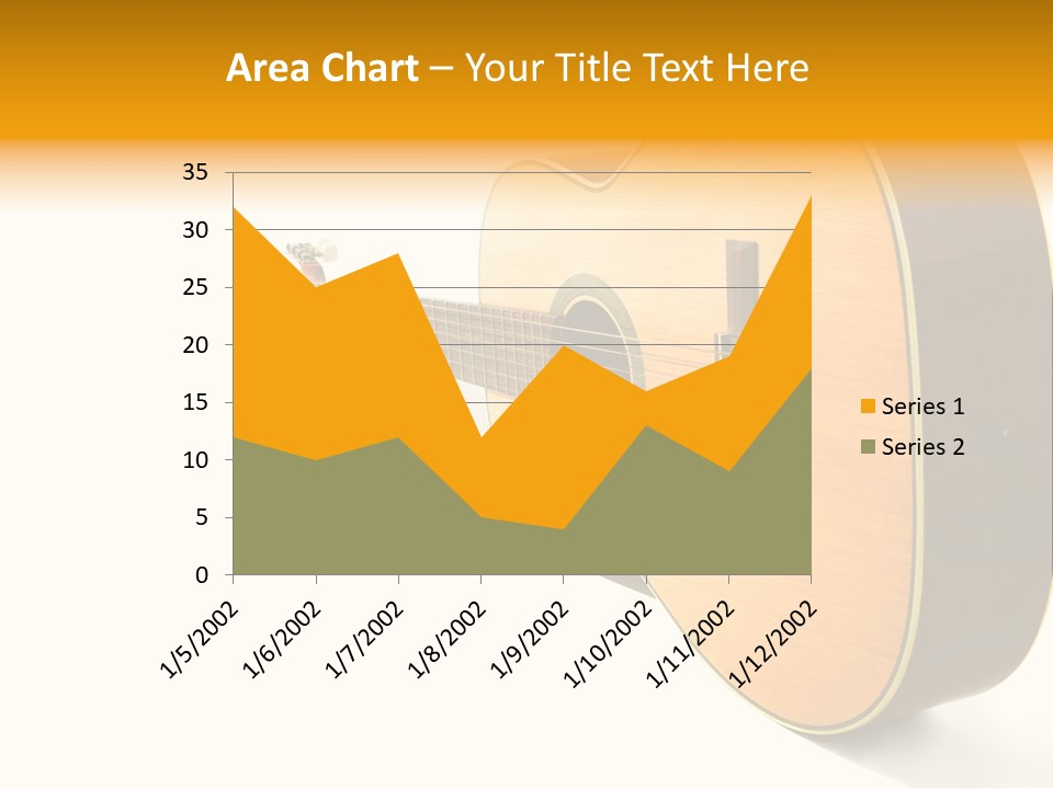 Acoustic Guitar Isolated On The White Background PowerPoint Template