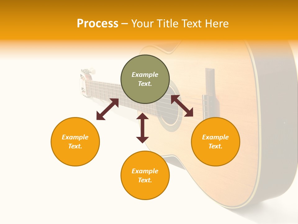 Acoustic Guitar Isolated On The White Background PowerPoint Template