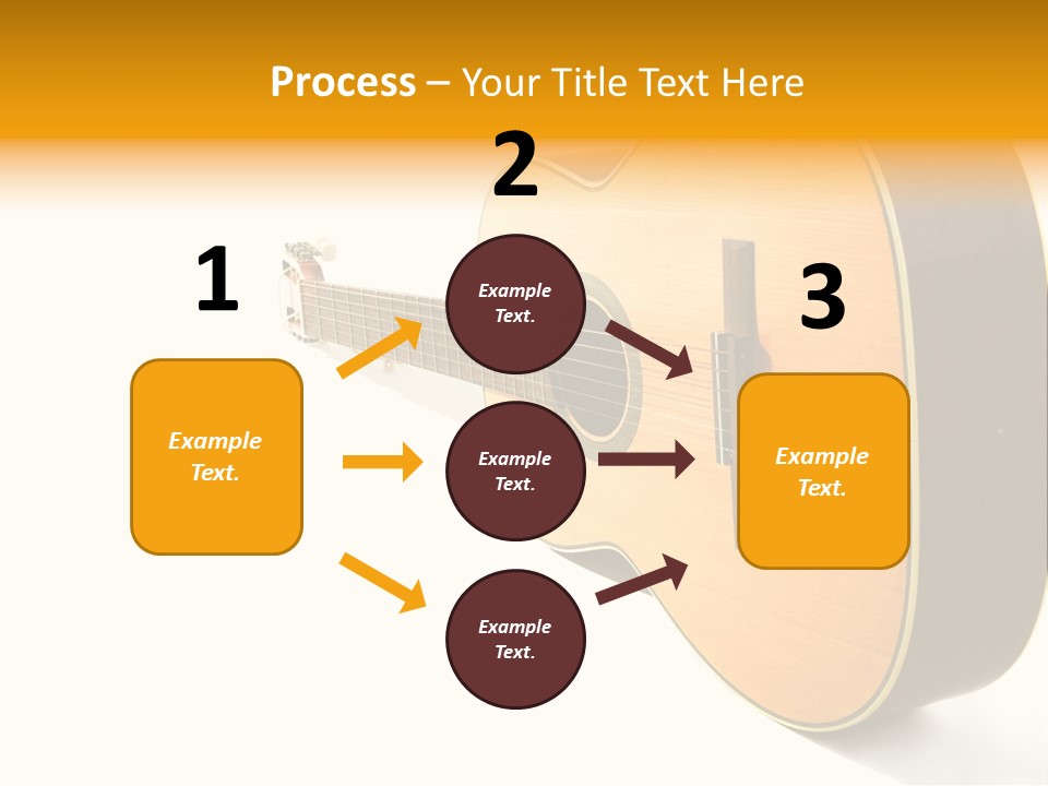 Acoustic Guitar Isolated On The White Background PowerPoint Template