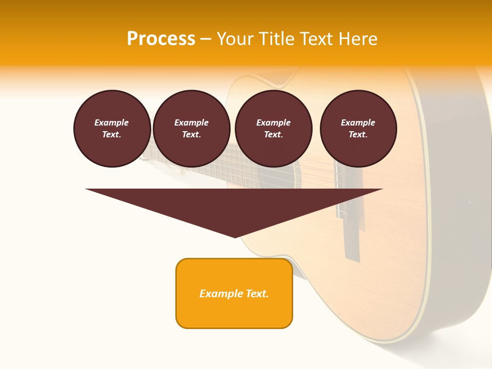 Acoustic Guitar Isolated On The White Background PowerPoint Template