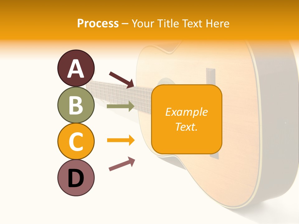 Acoustic Guitar Isolated On The White Background PowerPoint Template