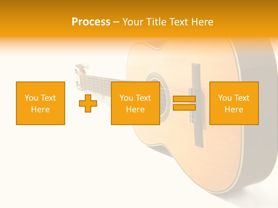 Acoustic Guitar Isolated On The White Background PowerPoint Template