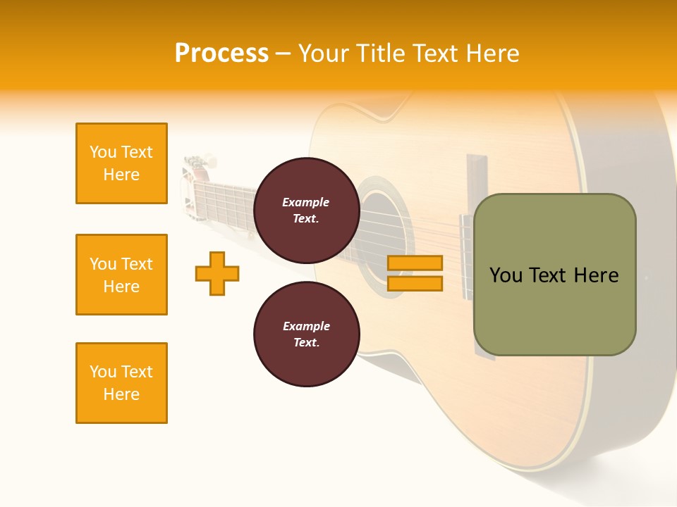 Acoustic Guitar Isolated On The White Background PowerPoint Template
