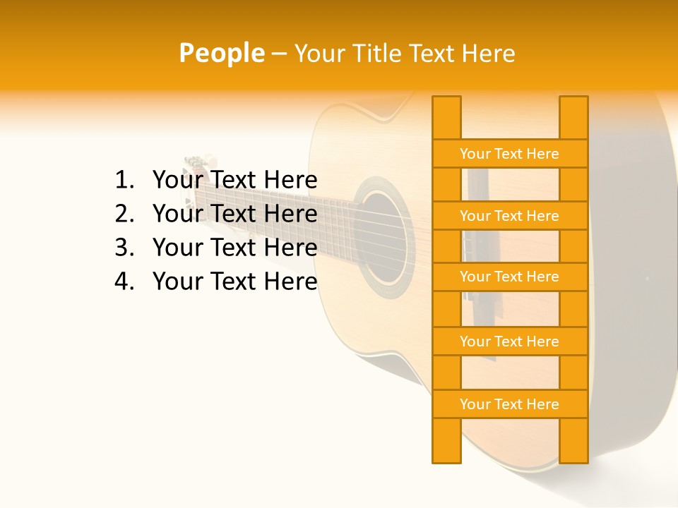 Acoustic Guitar Isolated On The White Background PowerPoint Template