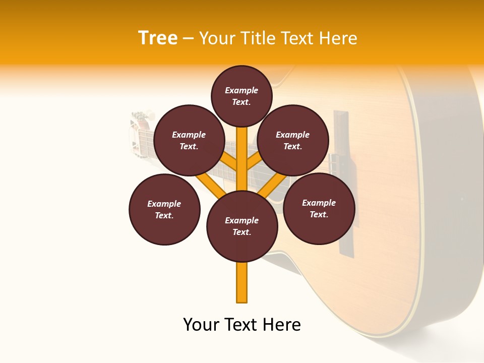 Acoustic Guitar Isolated On The White Background PowerPoint Template