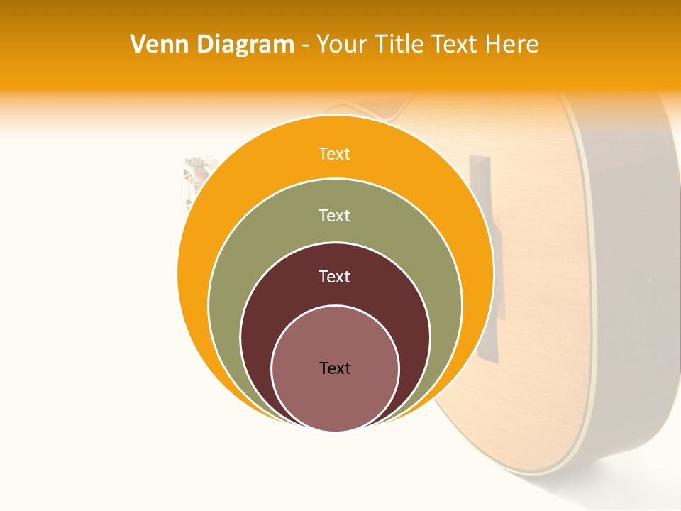 Acoustic Guitar Isolated On The White Background PowerPoint Template