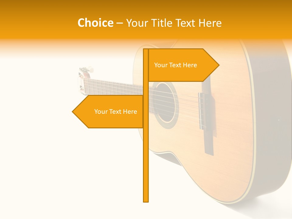 Acoustic Guitar Isolated On The White Background PowerPoint Template