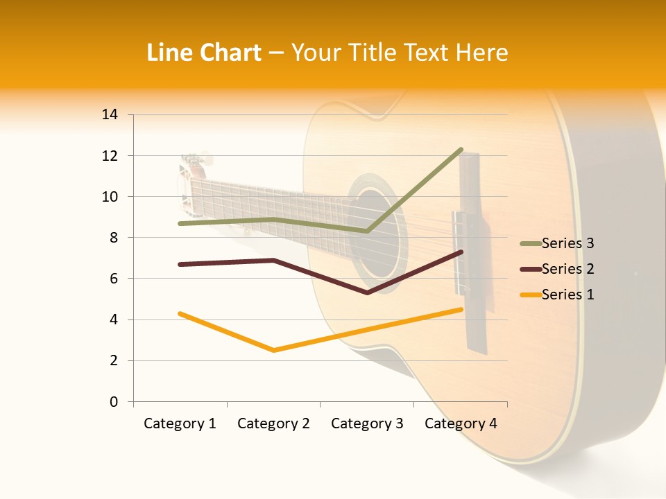 Acoustic Guitar Isolated On The White Background PowerPoint Template
