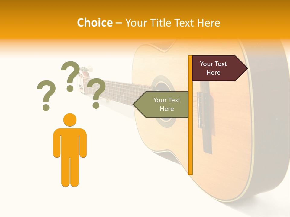 Acoustic Guitar Isolated On The White Background PowerPoint Template