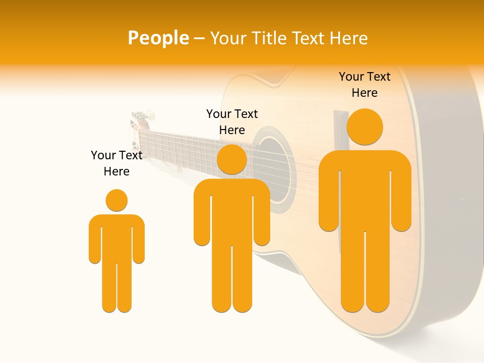 Acoustic Guitar Isolated On The White Background PowerPoint Template