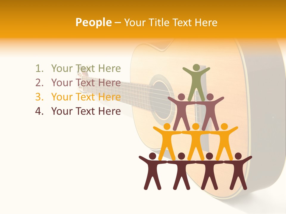 Acoustic Guitar Isolated On The White Background PowerPoint Template