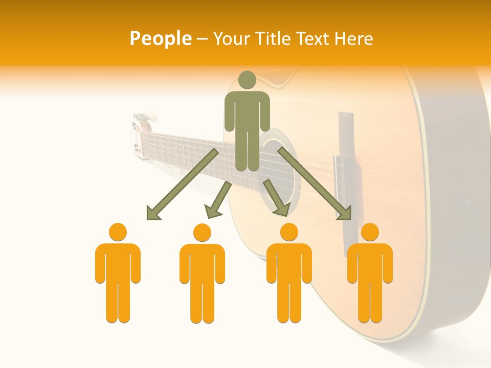 Acoustic Guitar Isolated On The White Background PowerPoint Template