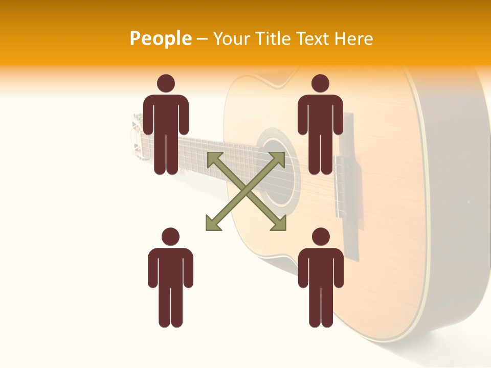 Acoustic Guitar Isolated On The White Background PowerPoint Template