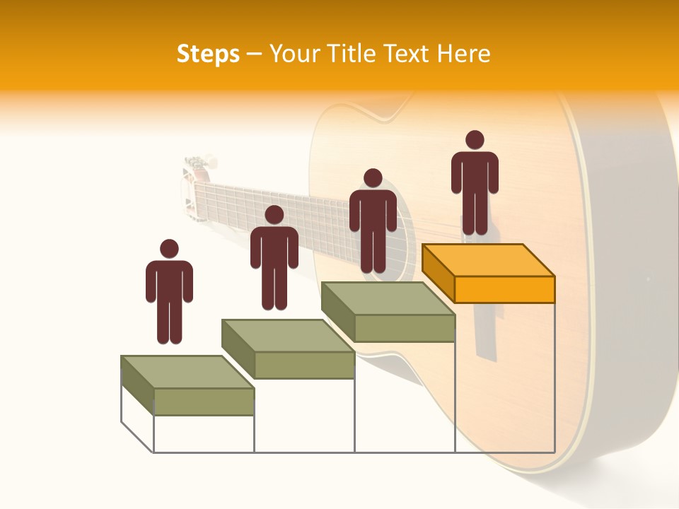 Acoustic Guitar Isolated On The White Background PowerPoint Template