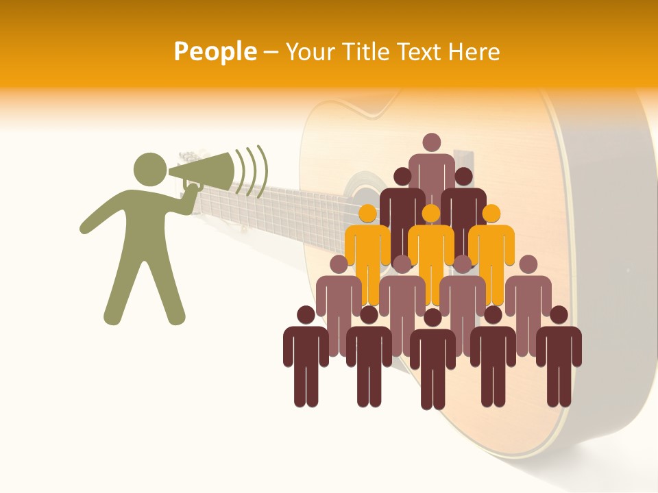 Acoustic Guitar Isolated On The White Background PowerPoint Template