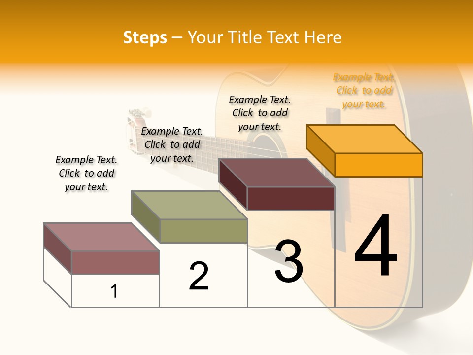 Acoustic Guitar Isolated On The White Background PowerPoint Template