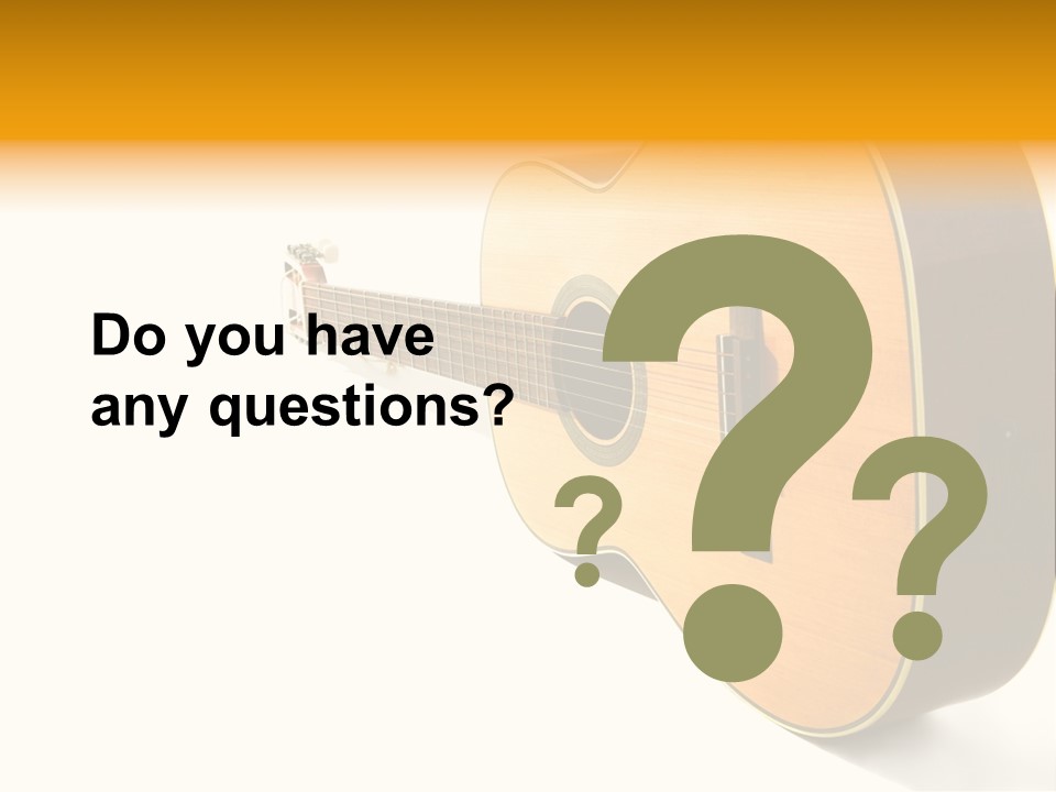 Acoustic Guitar Isolated On The White Background PowerPoint Template