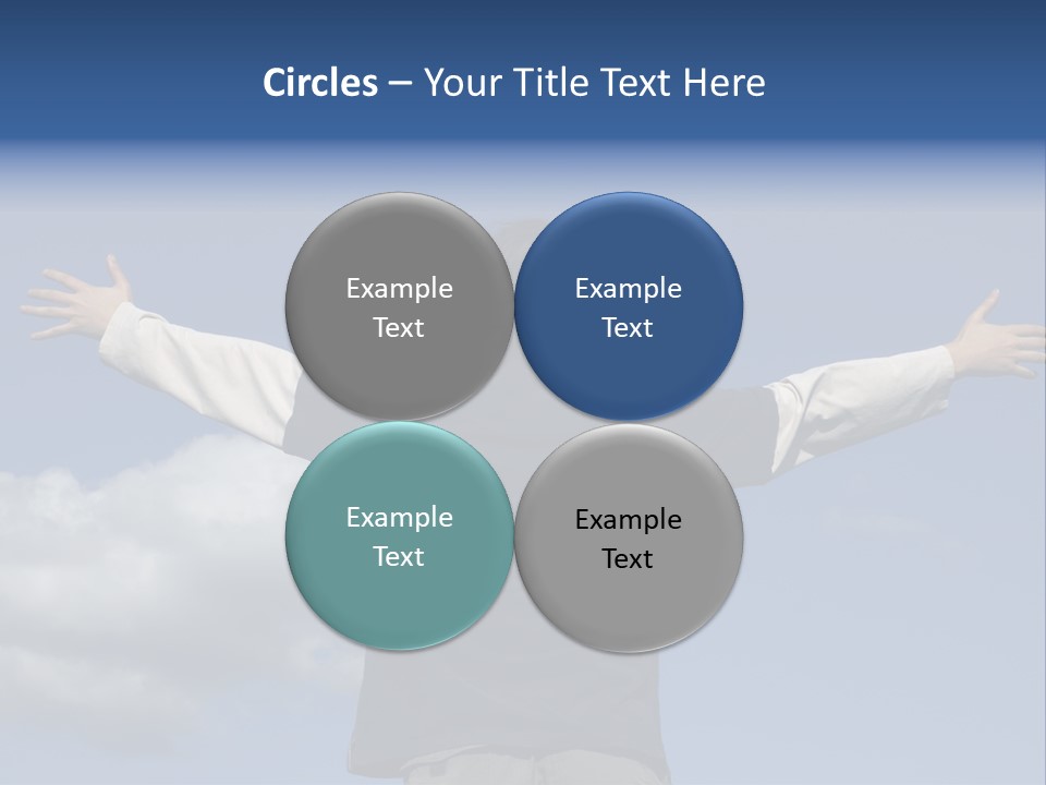 A Man With His Arms Outstretched In The Air PowerPoint Template