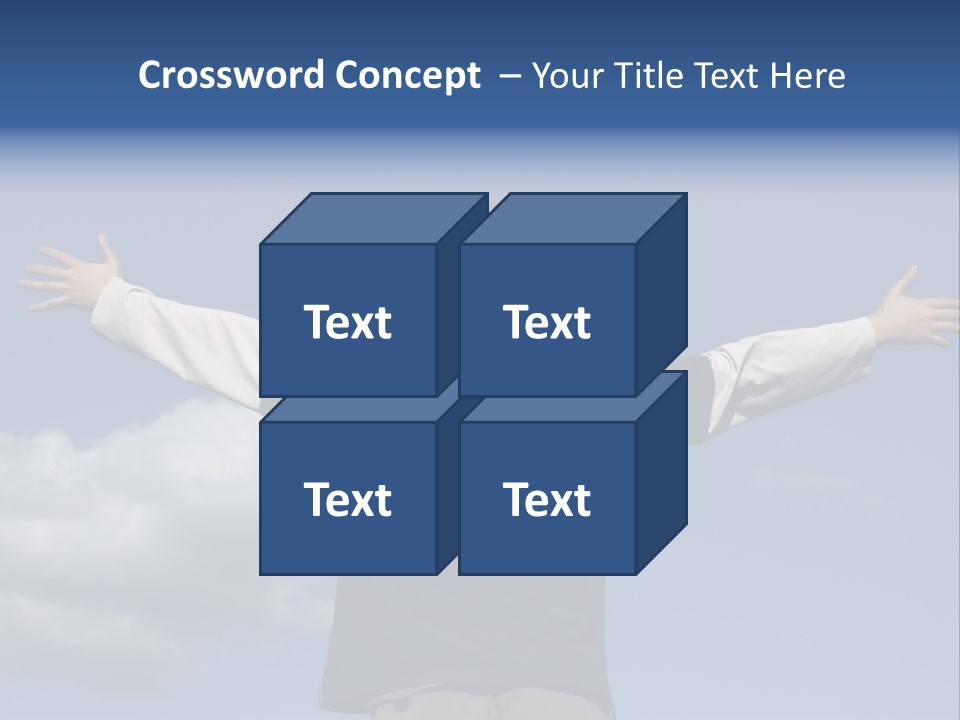 A Man With His Arms Outstretched In The Air PowerPoint Template