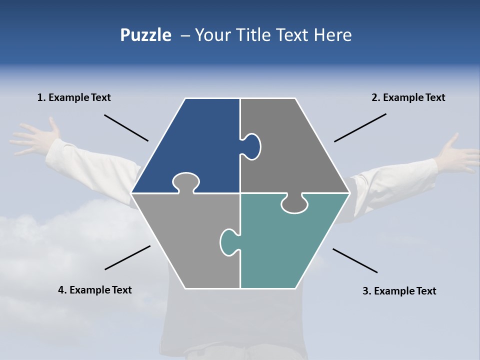 A Man With His Arms Outstretched In The Air PowerPoint Template