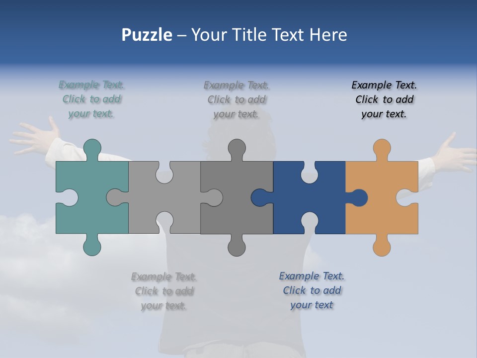 A Man With His Arms Outstretched In The Air PowerPoint Template