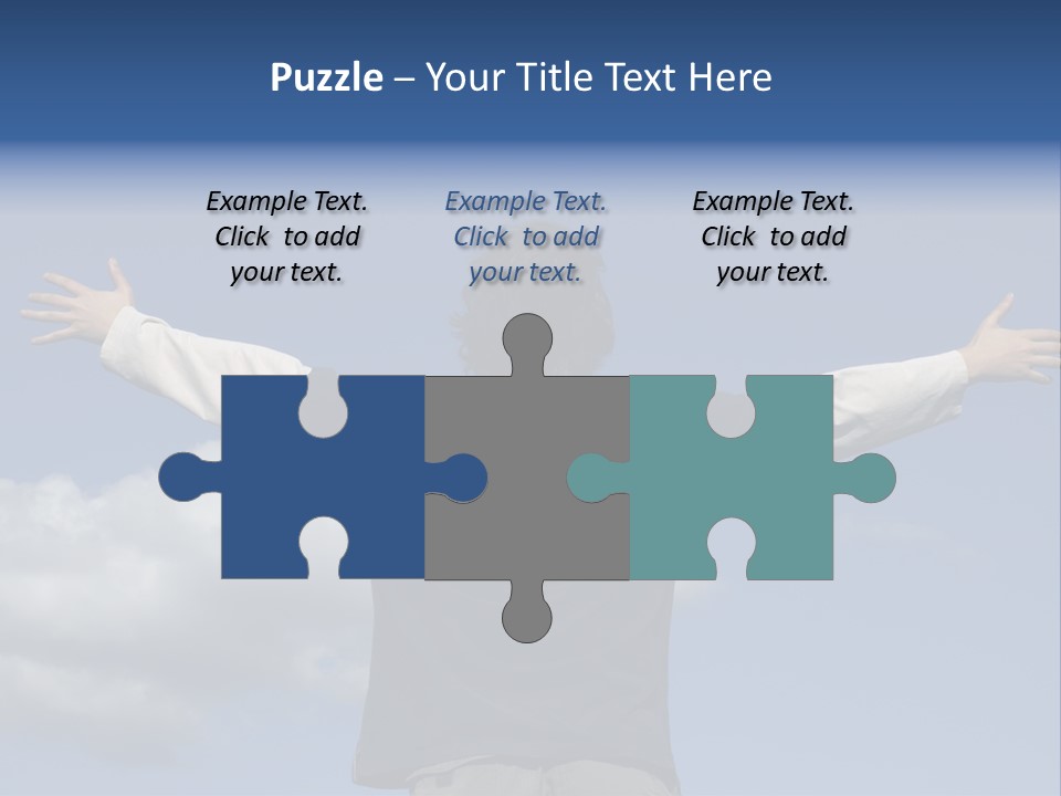 A Man With His Arms Outstretched In The Air PowerPoint Template