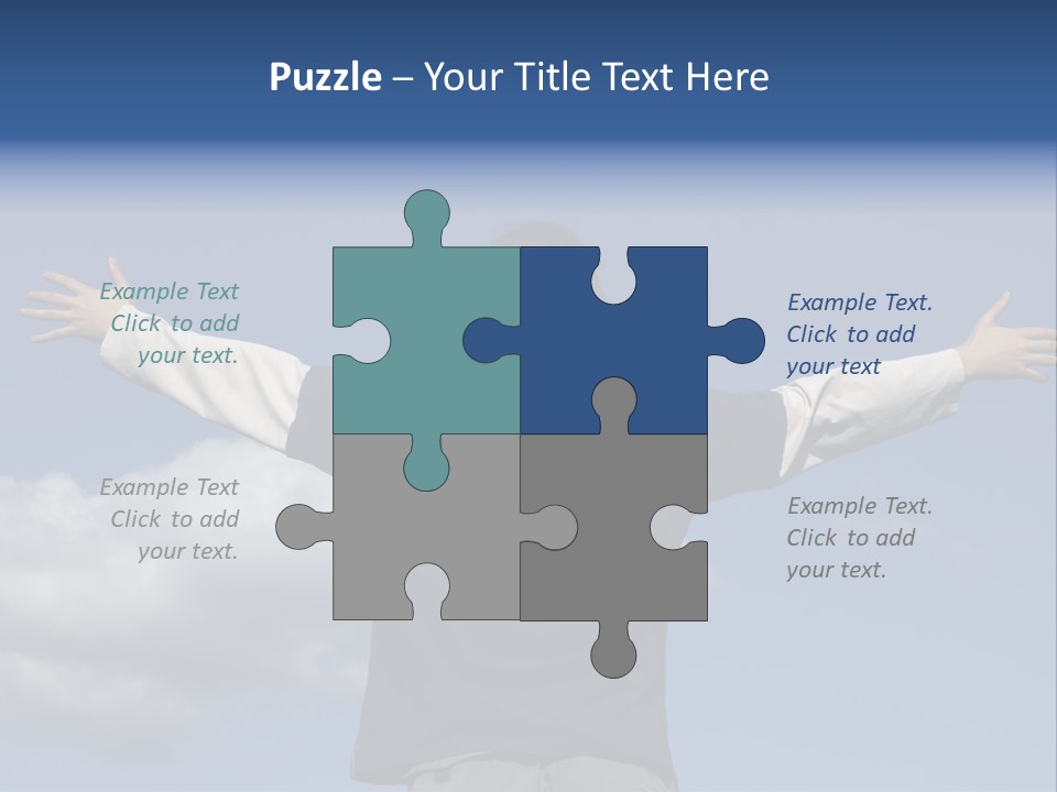 A Man With His Arms Outstretched In The Air PowerPoint Template