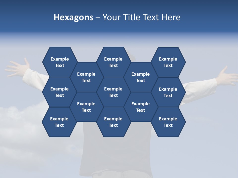 A Man With His Arms Outstretched In The Air PowerPoint Template