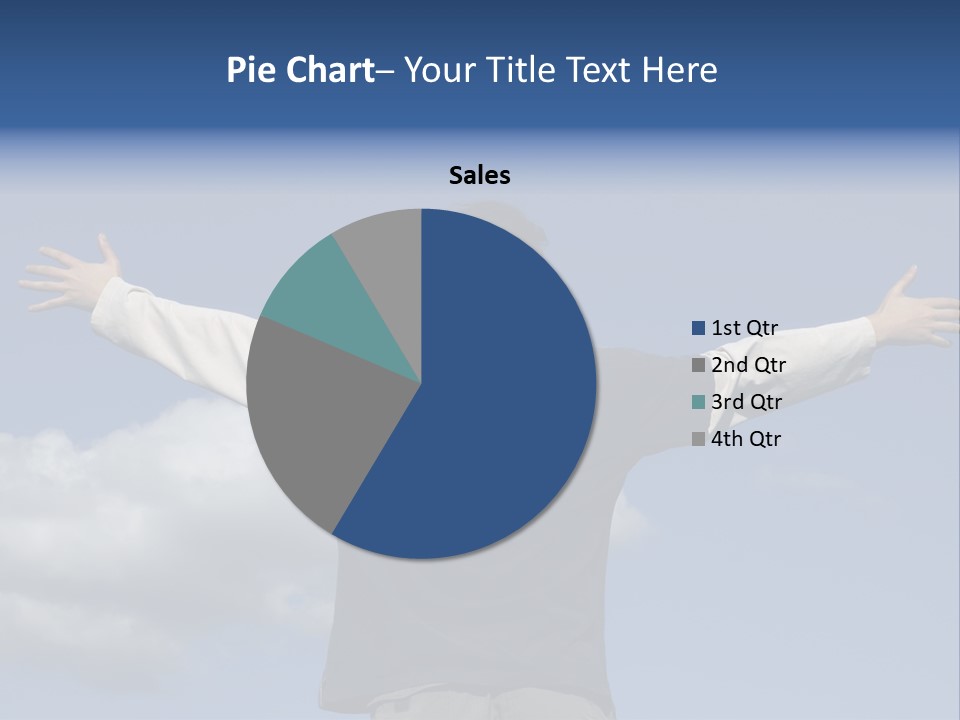 A Man With His Arms Outstretched In The Air PowerPoint Template