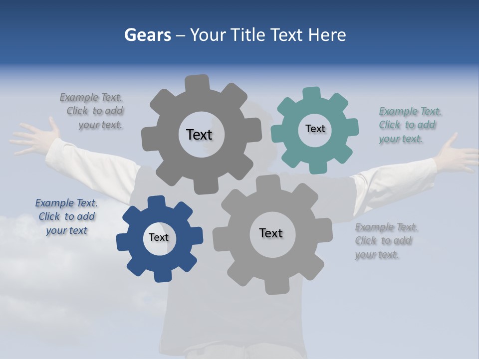 A Man With His Arms Outstretched In The Air PowerPoint Template